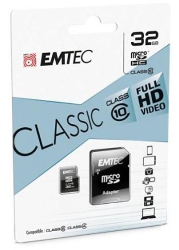 TARJETA EMTEC MICROSDHC 32GB CLASS10 CLASSIC+ ADAPT