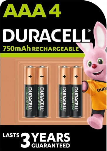 PAQUETE 4 PILAS DURACELL AAA 750mAh (LR03) B4 STAY CHARGE (Electrodomesticos)