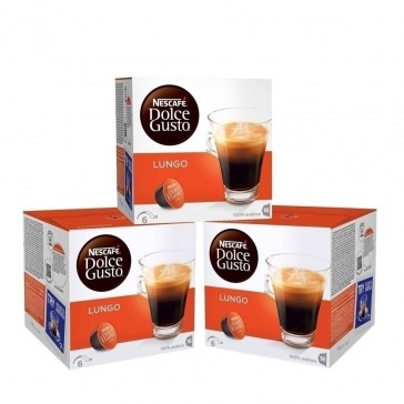 PACK 3 CAJAS DOLCE GUSTO LUNGO 16 CAPSULAS        