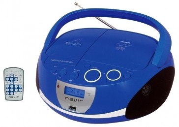RADIO CD NEVIR NVR-480UB AZUL BLUETOOTH MP3 USB   