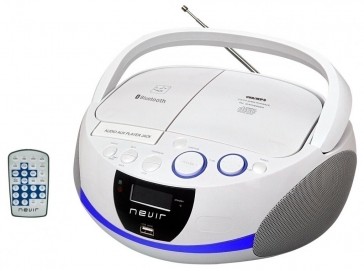 RADIO CD NEVIR NVR-480UB BLANCO BLUETOOTH MP3 USB 